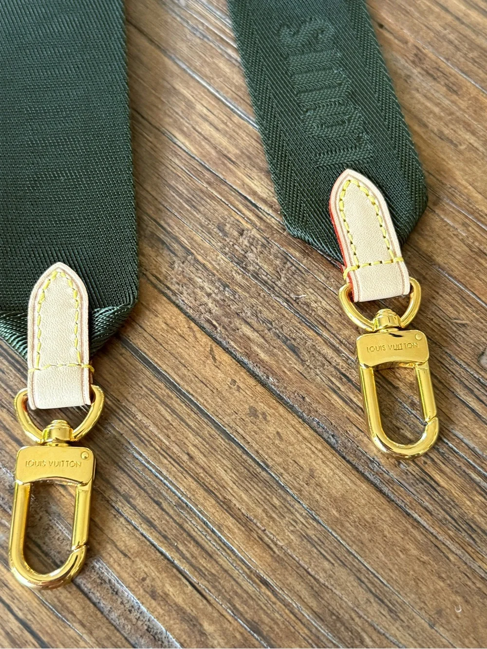 Louis Vuitton LV Wide Bandoulière Guitar Strap Khaki Green Adjustable